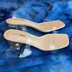 NEW Fashion Nova Clear Block Heels
